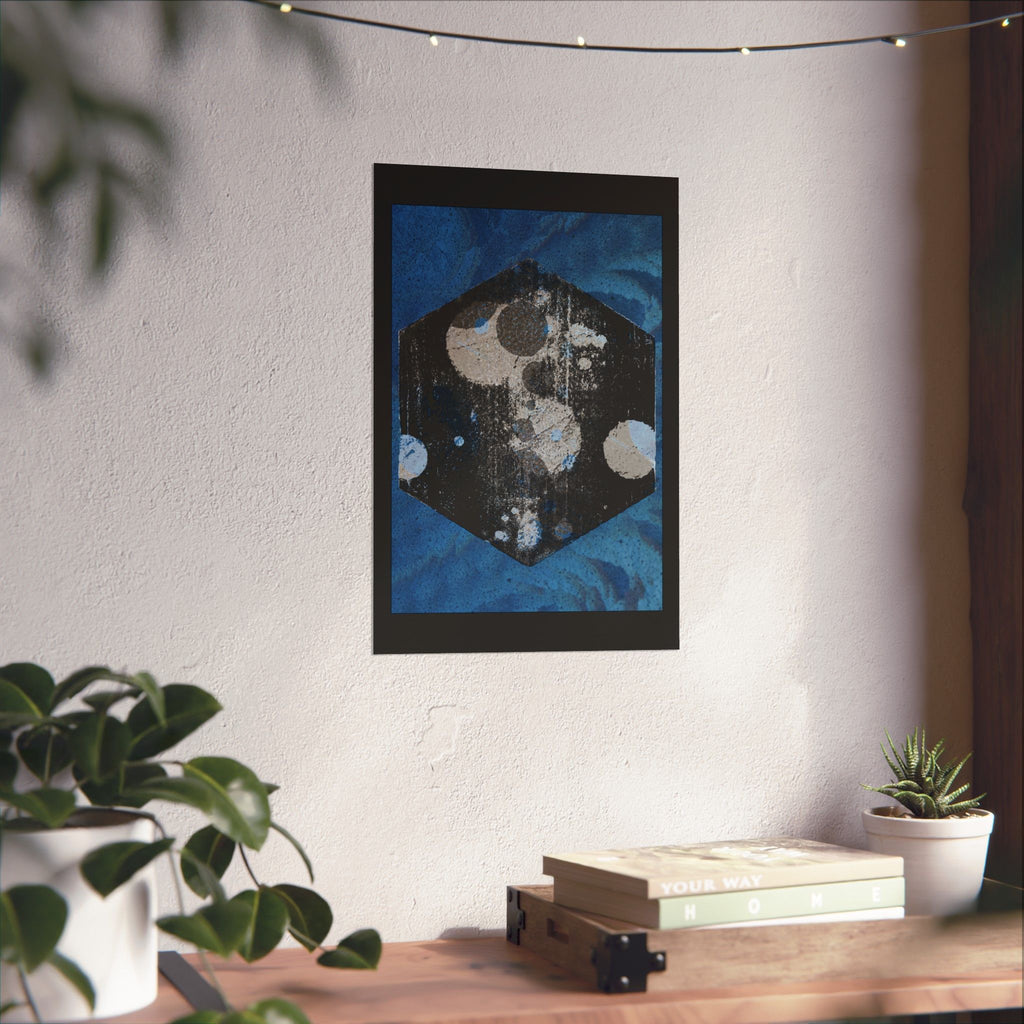 Abstract Cosmic Hex Poster — Matte Vertical Wall Art