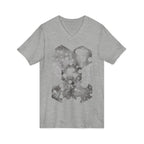 Hex Moon Graphic Tee Design Hex24 — Distressed Space Cheese Vintage Astronomy V-Neck T-Shirt