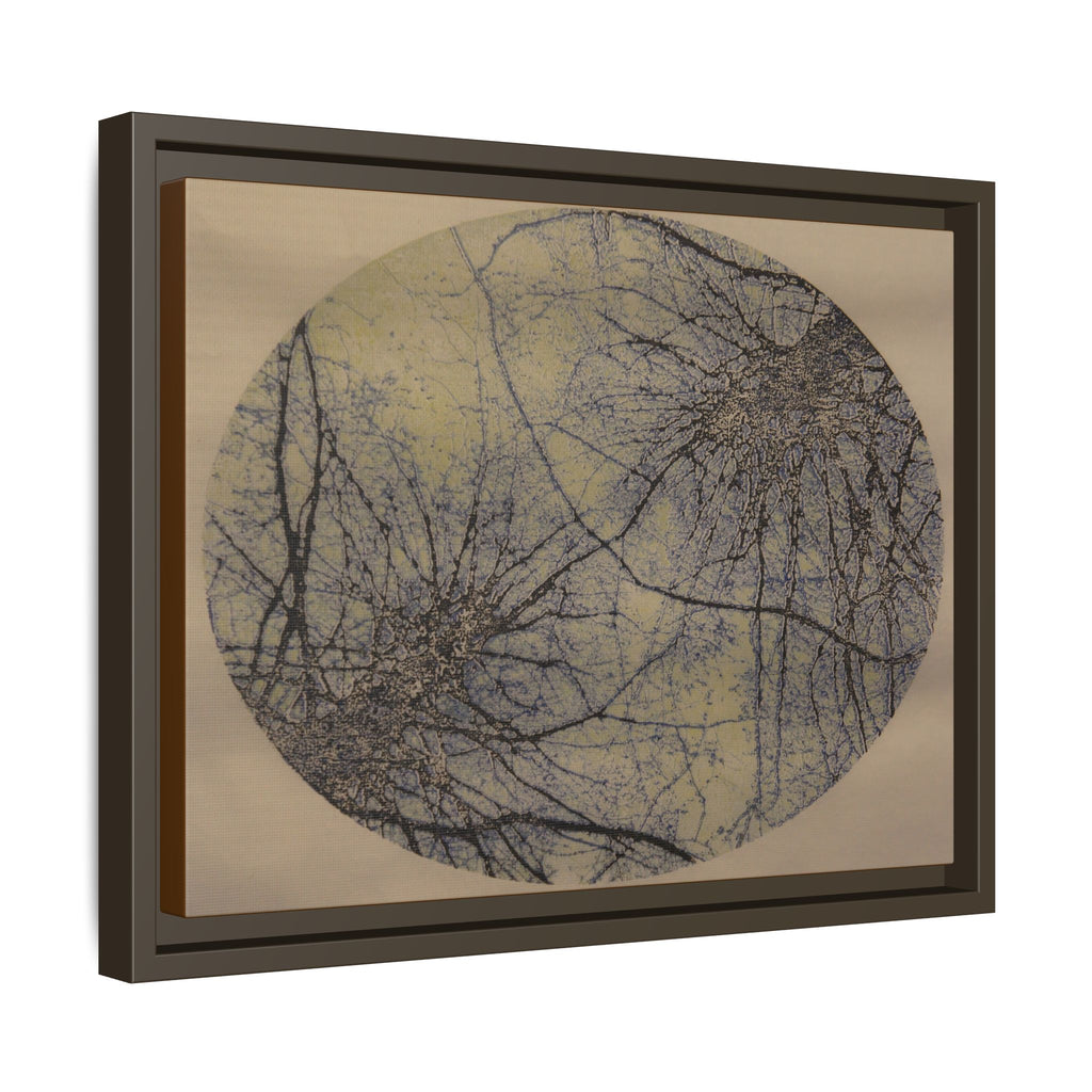 Ingelijst canvas met matte afwerking, nr. 19 — Reproductie van een houtsnijwerk van Twin Tree (Zwart, Metallic Titanium &amp; Casual Khaki) 