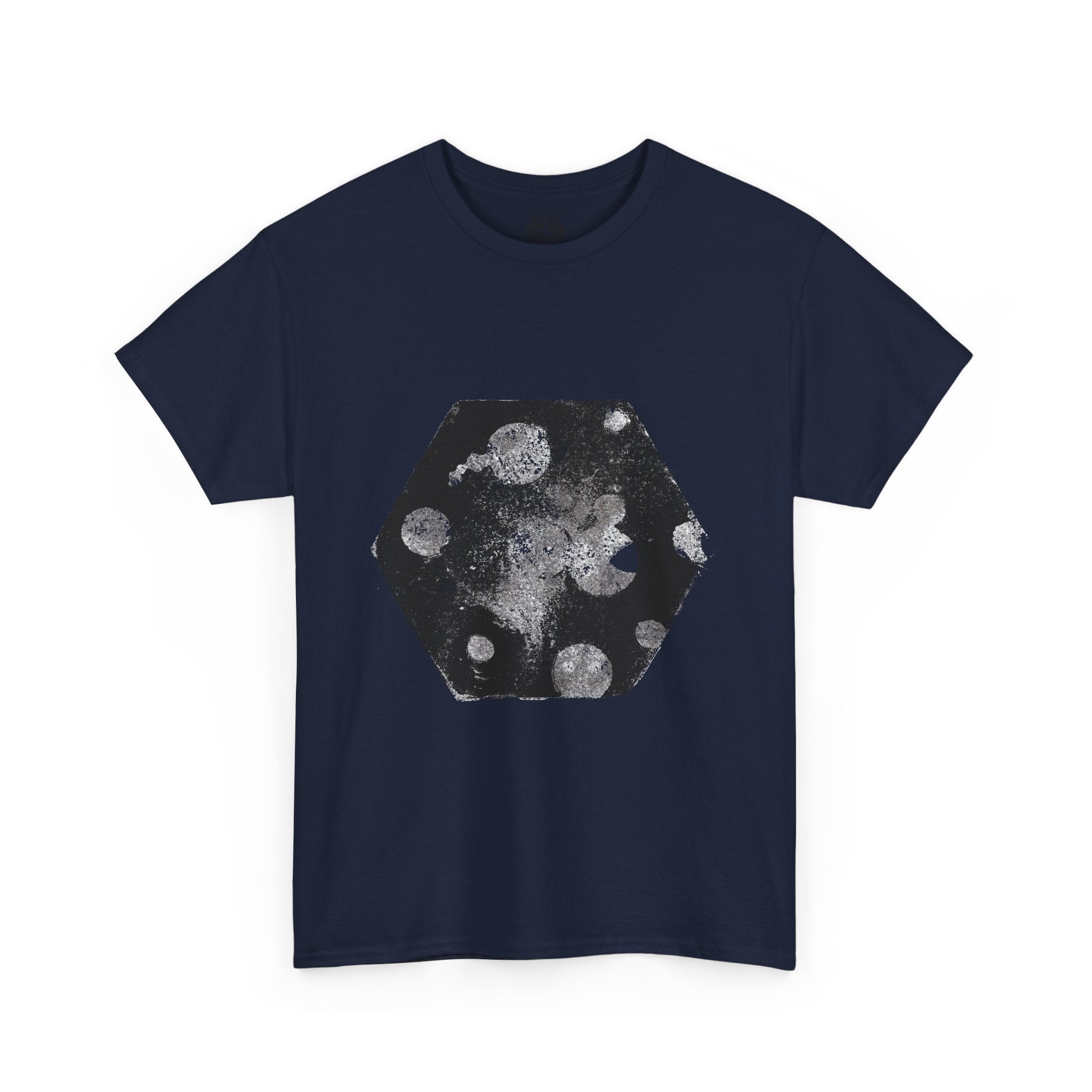 Hex Moon Graphic Tee — Distressed Space Cheese Vintage Astronomy T-Shirt