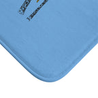 Blue Abstract Floral Bath Mat — Modern Nature-Inspired Bathroom Rug