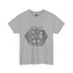 Hexagon Circles Graphic Tee — Digital Manual Print Art