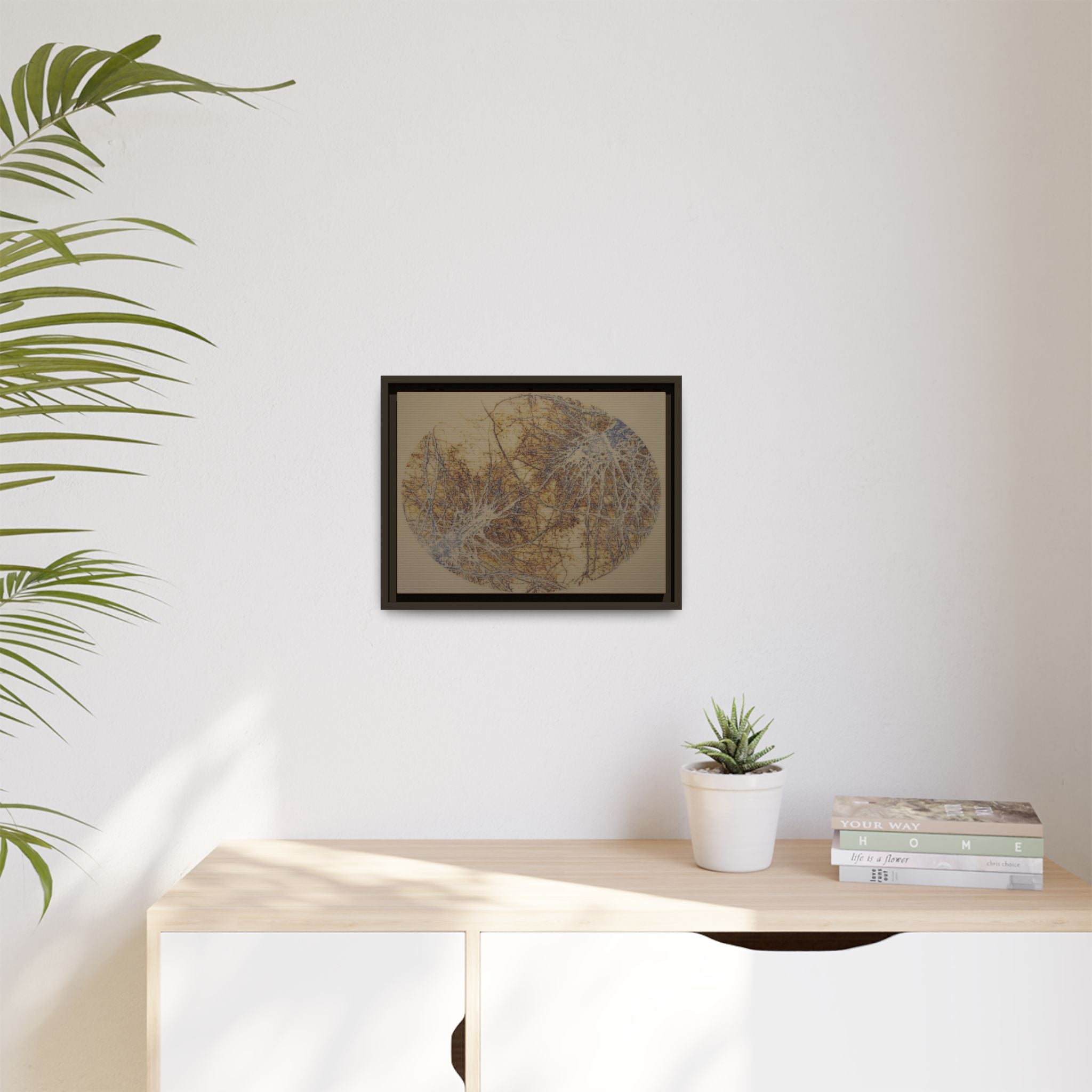 Botanical Orbit Matte Canvas Framed Wall Art - no 38
