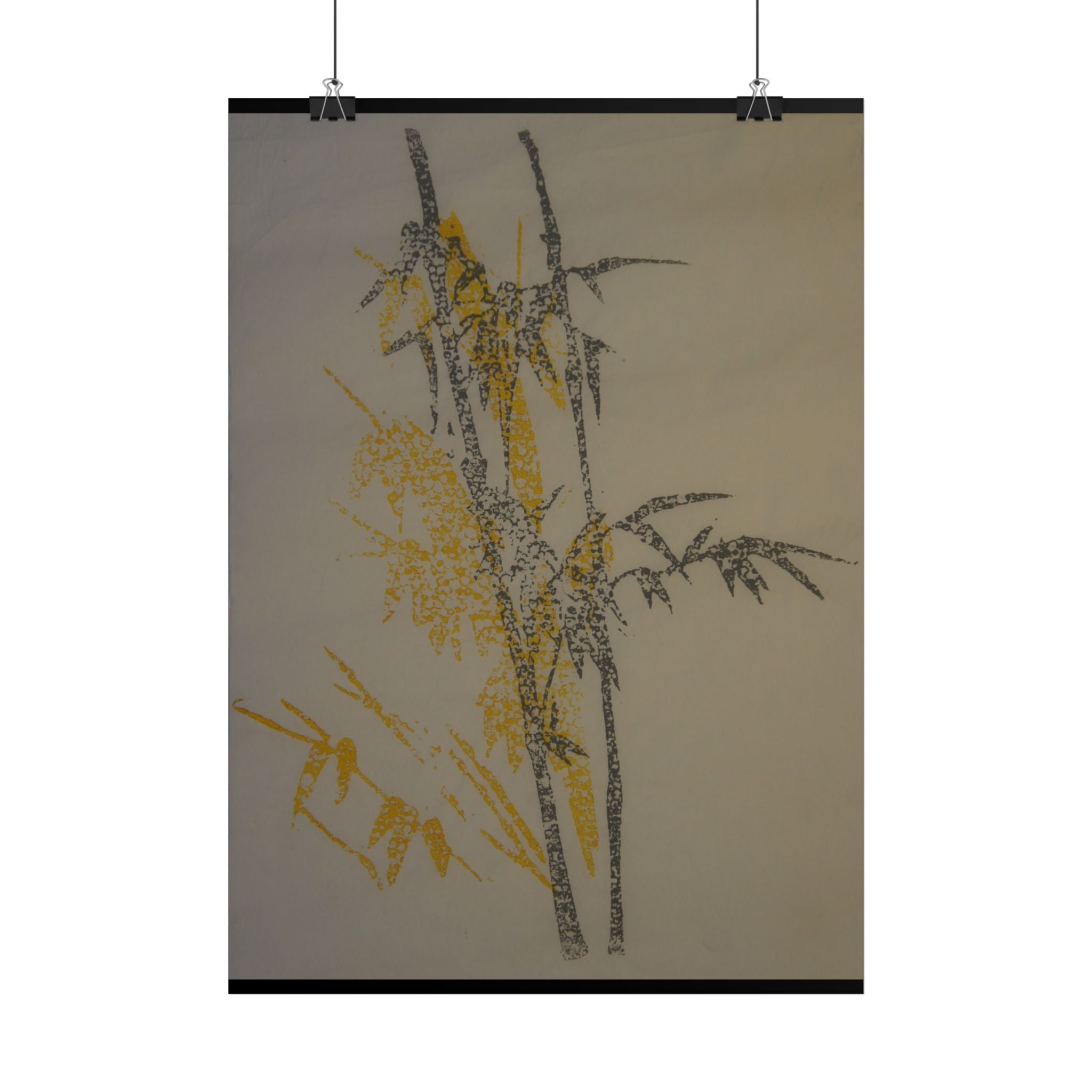 Bamboe silhouet poster — Minimalistische botanische muurdecoratie 