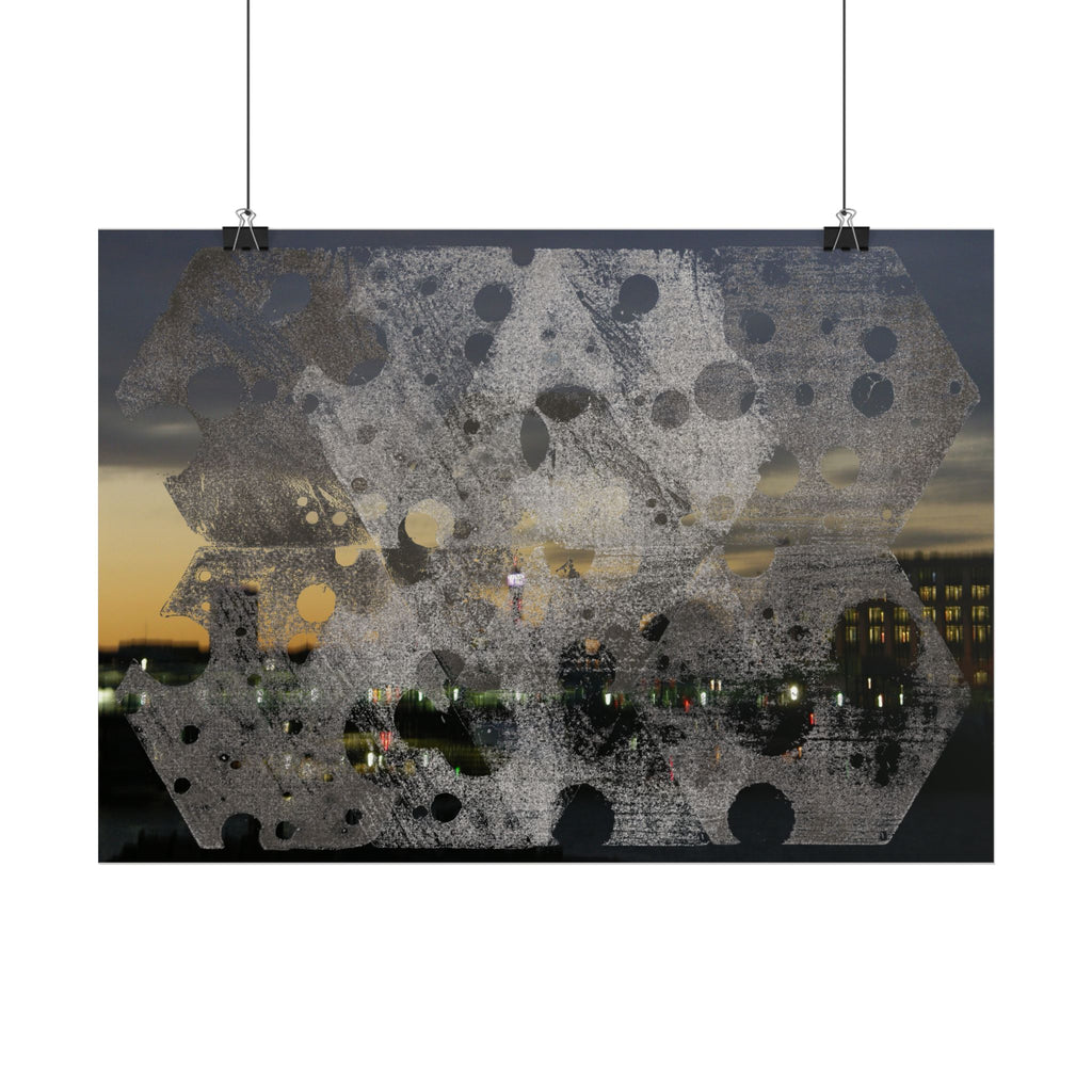 Abstract Urban Nightscape Poster — Horizontal Art Print