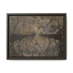 Framed Matte Canvas Art - Symmetrical Forest Tree Reflection (Multi-Color) - no 30
