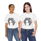 Hexagon Circles Graphic Tee — Digital Manual Print Art