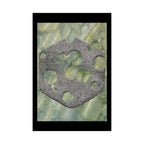 Matte Poster — Abstract Stone Hex Emblem on Green Marble Background