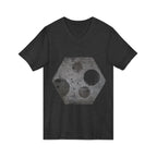 Hex Moon Graphic Tee Design Hex15 — Distressed Space Cheese Vintage Astronomy V-Neck T-Shirt