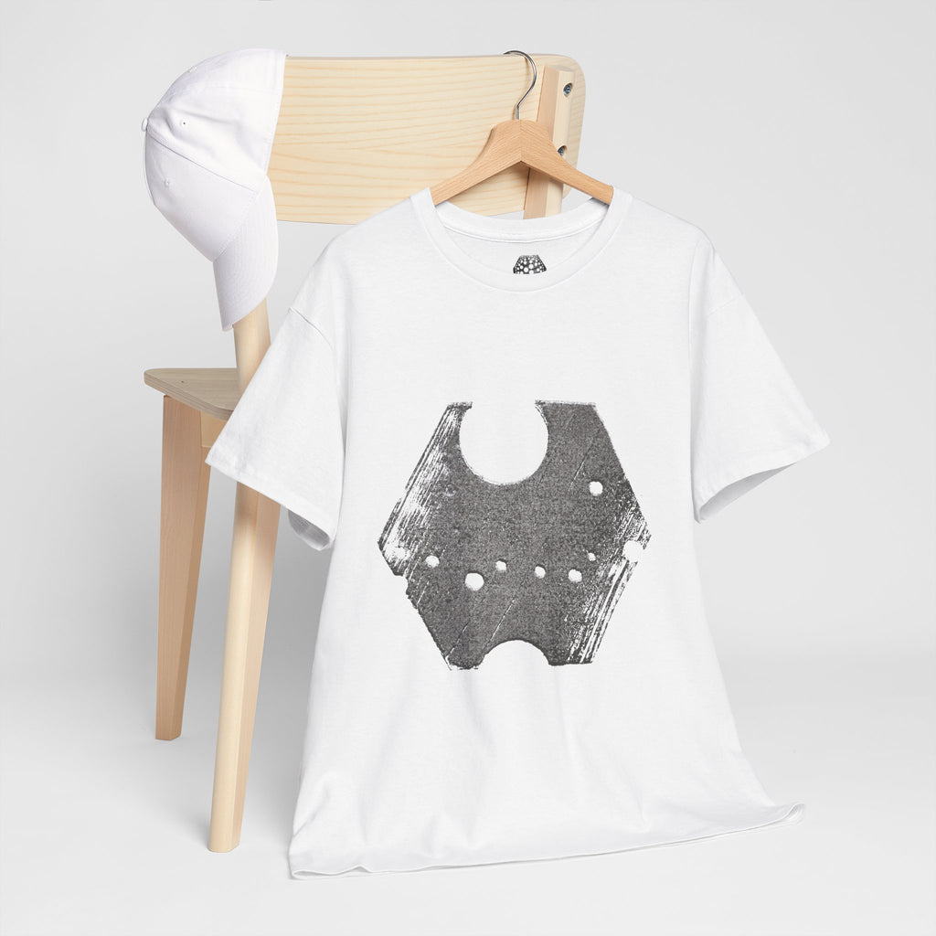 Hexagon Circles Graphic Tee — Digital Manual Print Art