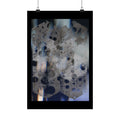 Abstract Geometric Matte Poster — Blue Hexagon Pattern Art Print
