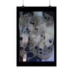 Abstract Geometric Matte Poster — Blue Hexagon Pattern Art Print