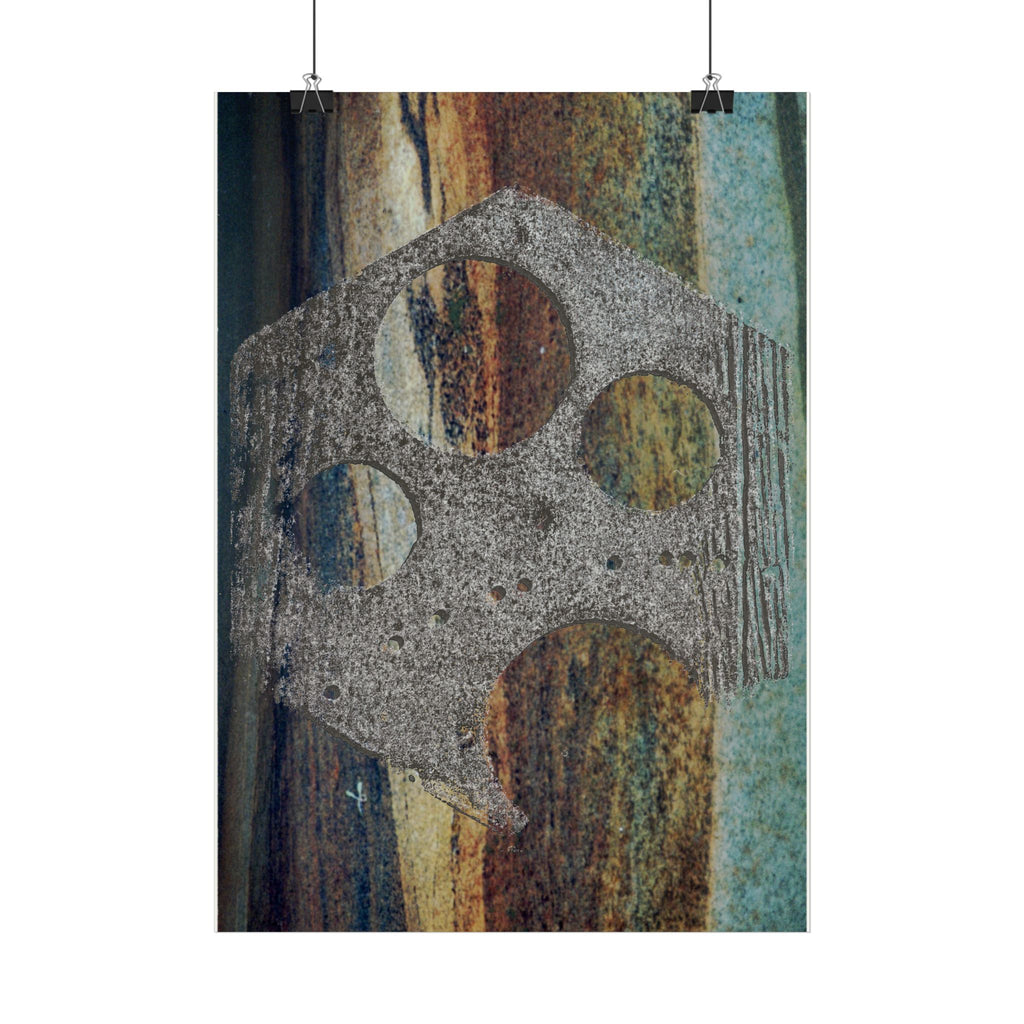 Abstracte poster met roestige tandwielen | Industriële grunge wanddecoratie 
