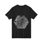 Hex Moon Graphic Tee Design Hex05 — Distressed Space Cheese Vintage Astronomy V-Neck T-Shirt