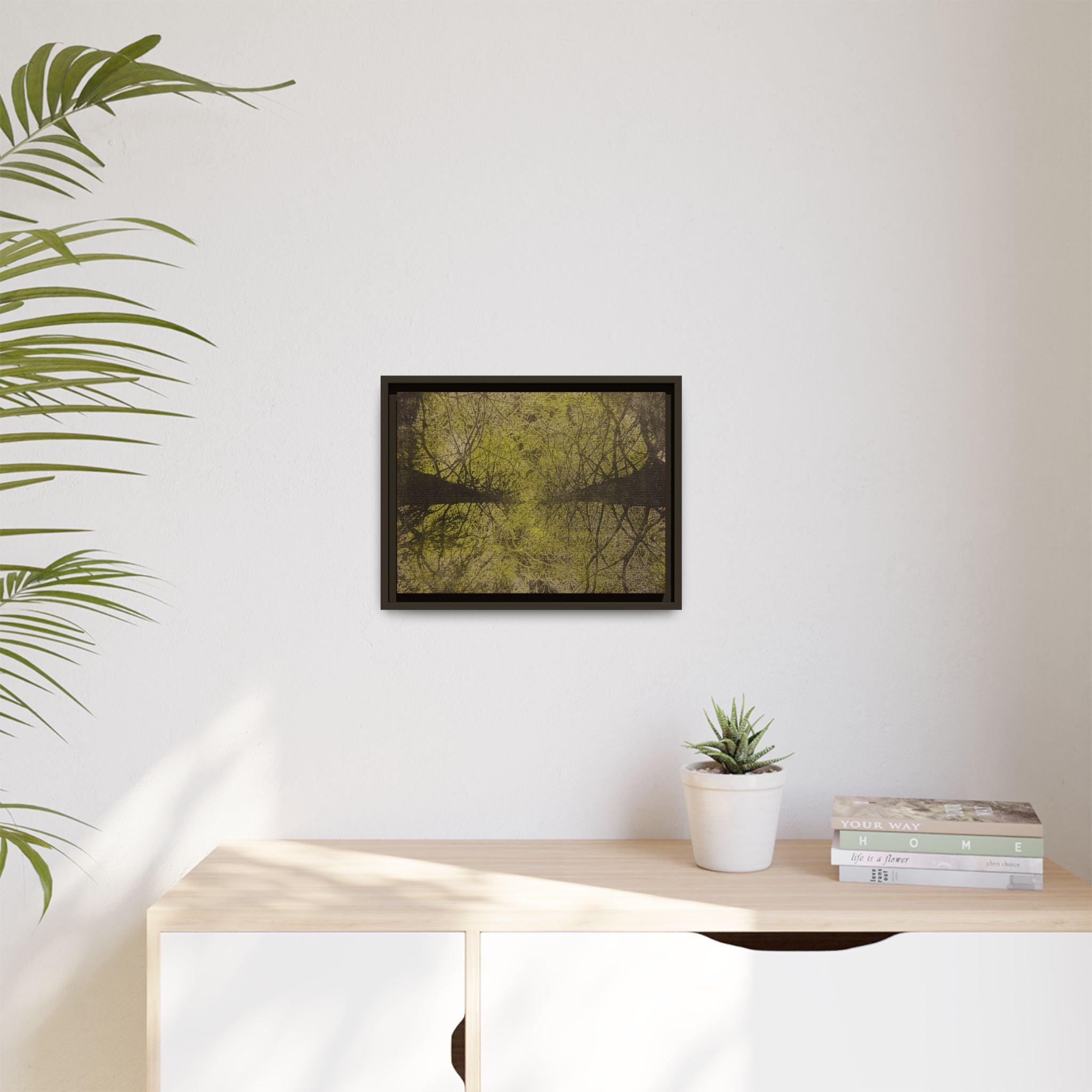 Framed Matte Canvas Wall Art — Golden Forest Canopy - no 31
