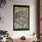 Matte Poster — Abstract Stone Hex Emblem on Green Marble Background