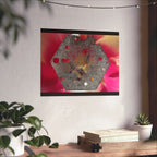 Hexagonale metalen textuurposter | Matte horizontale wanddecoratie, abstracte bloemenachtergrond 