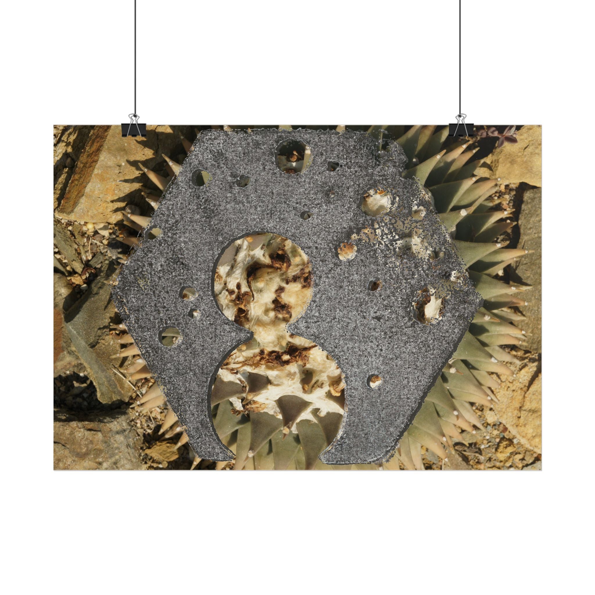 Abstracte geode collage horizontale poster | Muurdecoratie met minerale textuur 