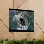 Abstract Blue Hexagon Matte Poster — Modern Geometric Wall Art