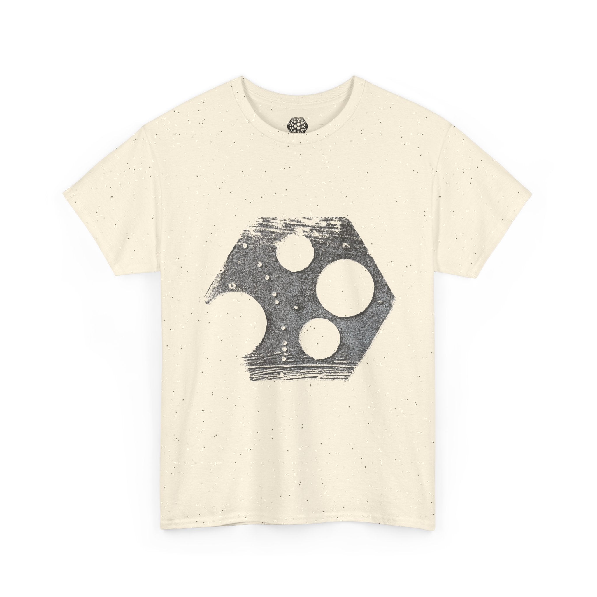 Hexagon Circles Graphic Tee — Digital Manual Print Art