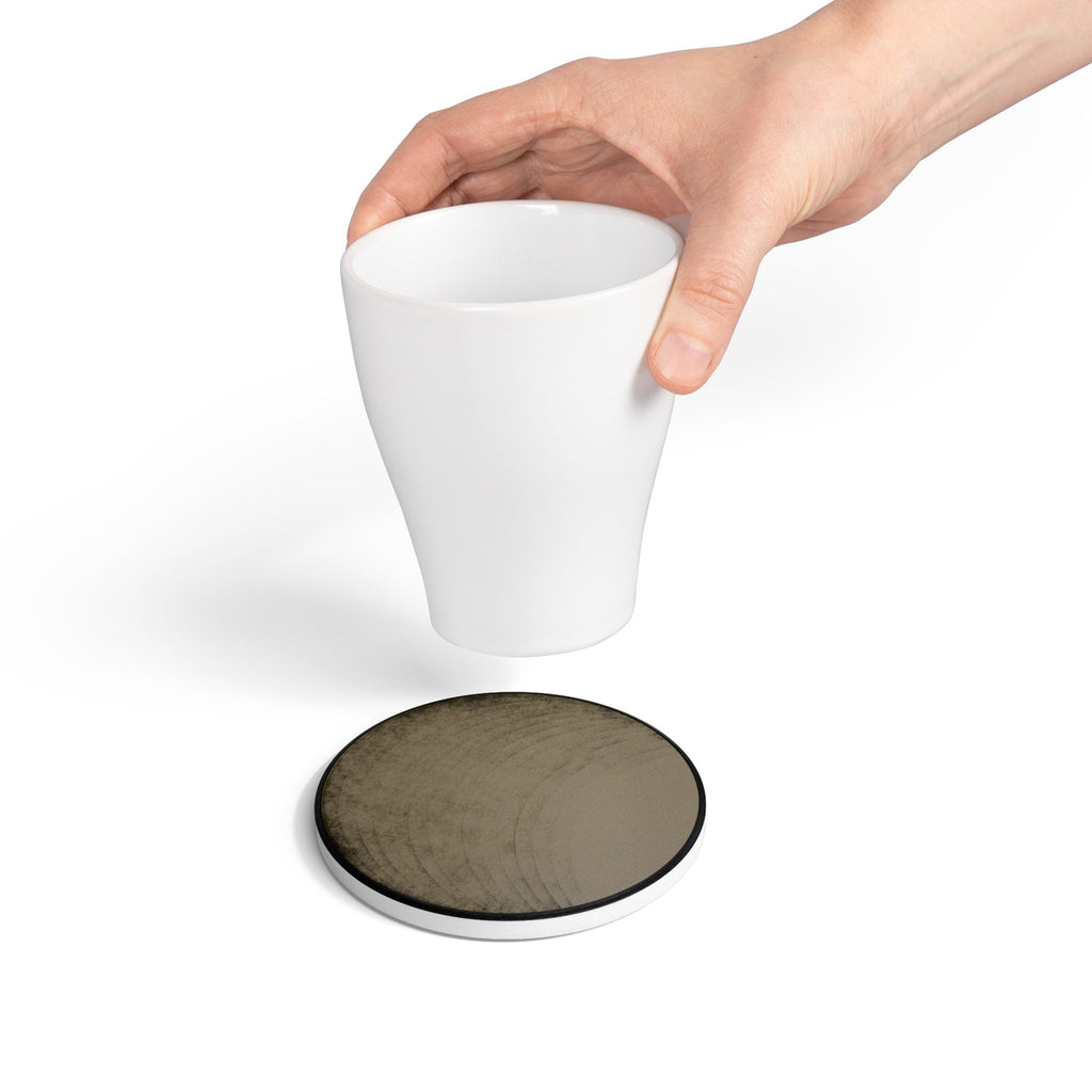 Minimal Taupe Ceramic Coaster — Neutral Modern Drink Coaster