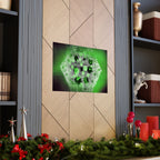 Abstract Green Hexagon Matte Poster — Modern Sci‑Fi Wall Art