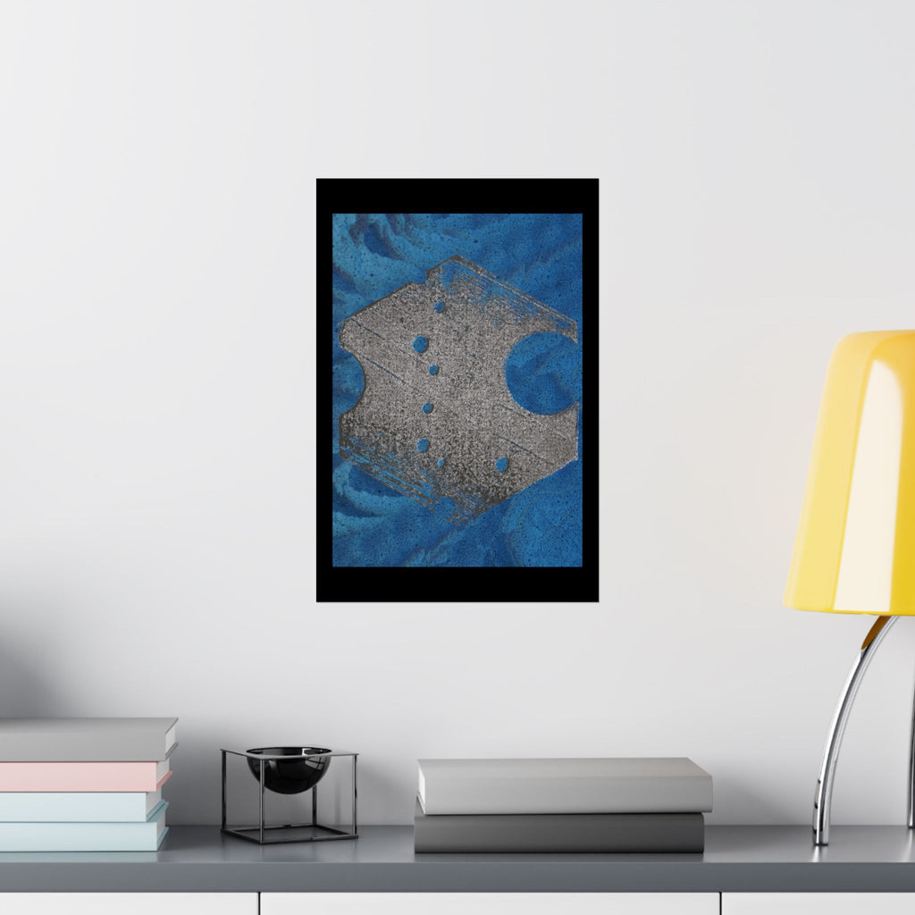 Abstract Geode Texture Matte Vertical Poster | Blue Stone Wall Art