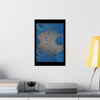 Abstract Geode Texture Matte Vertical Poster | Blue Stone Wall Art