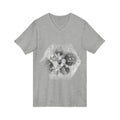 Hex Moon Graphic V-Neck Tee Design Hex25 — Distressed Space Cheese Vintage Astronomy V-Neck T-Shirt