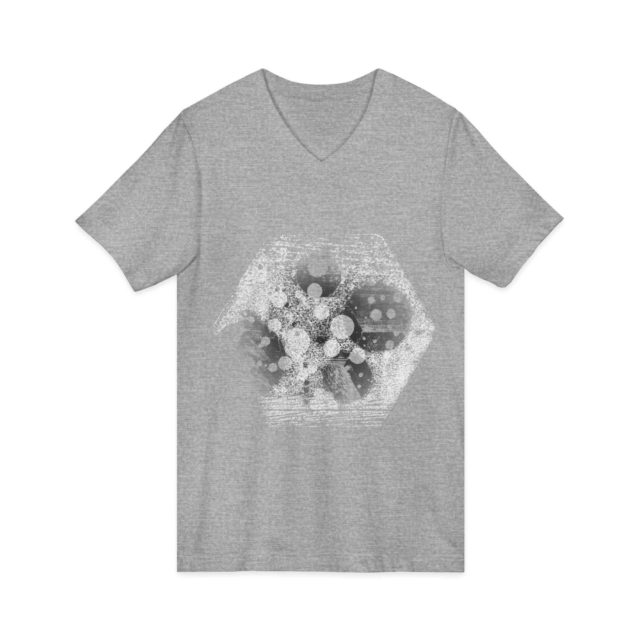 Hex Moon Graphic V-hals T-shirt Design Hex25 — Verweerde Space Cheese Vintage Astronomie V-hals T-shirt 