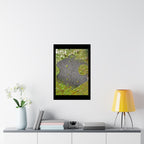 Abstract Geometric Hexagon Poster Matte Vertical | Green Leaf Texture