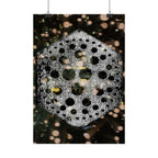Geometric Hexagon Bubble Art Poster — Abstract Floral Light Vibes