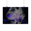 Abstracte zeshoekige paarse rook matte poster 