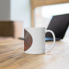 Botanical Veins Ceramic Mug — Rustic Leaf Vein Coffee Cup - no 49
