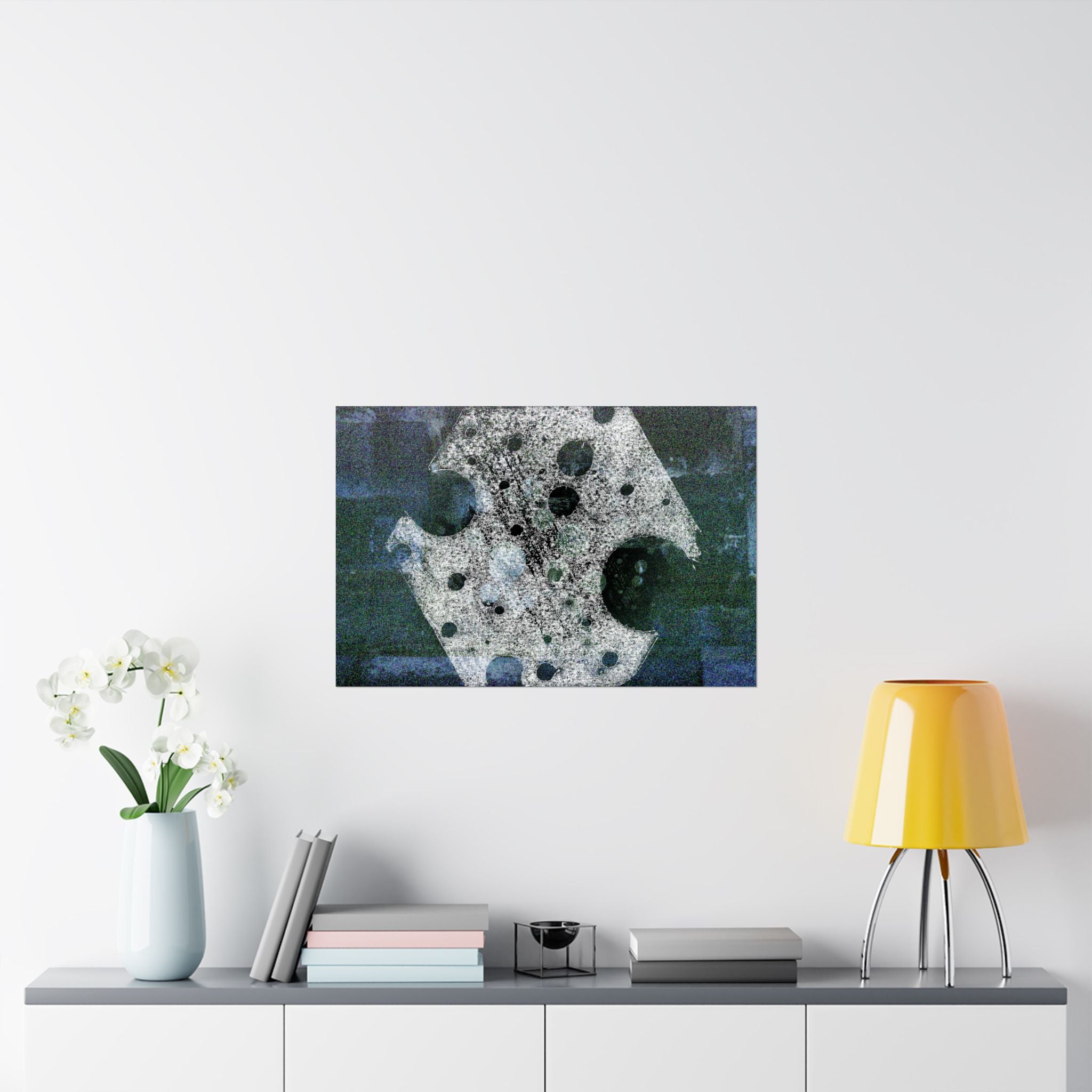 Abstract Lunar Craters Matte Poster — Surreal Space Wall Art