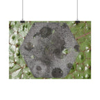 Botanical Hex Abstract Poster — Green Leaf Texture Horizontal Wall Art