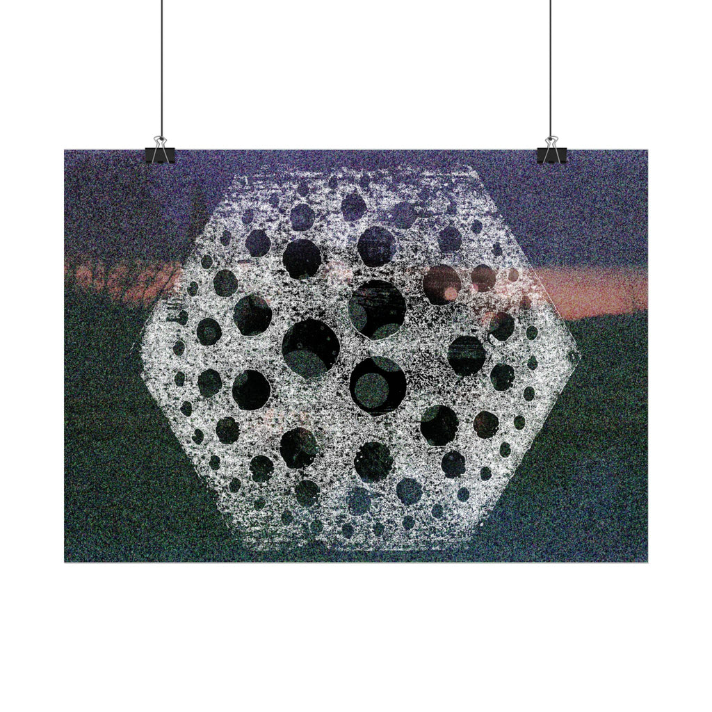 bstract Geometric Moon Poster — Horizontal Art Print