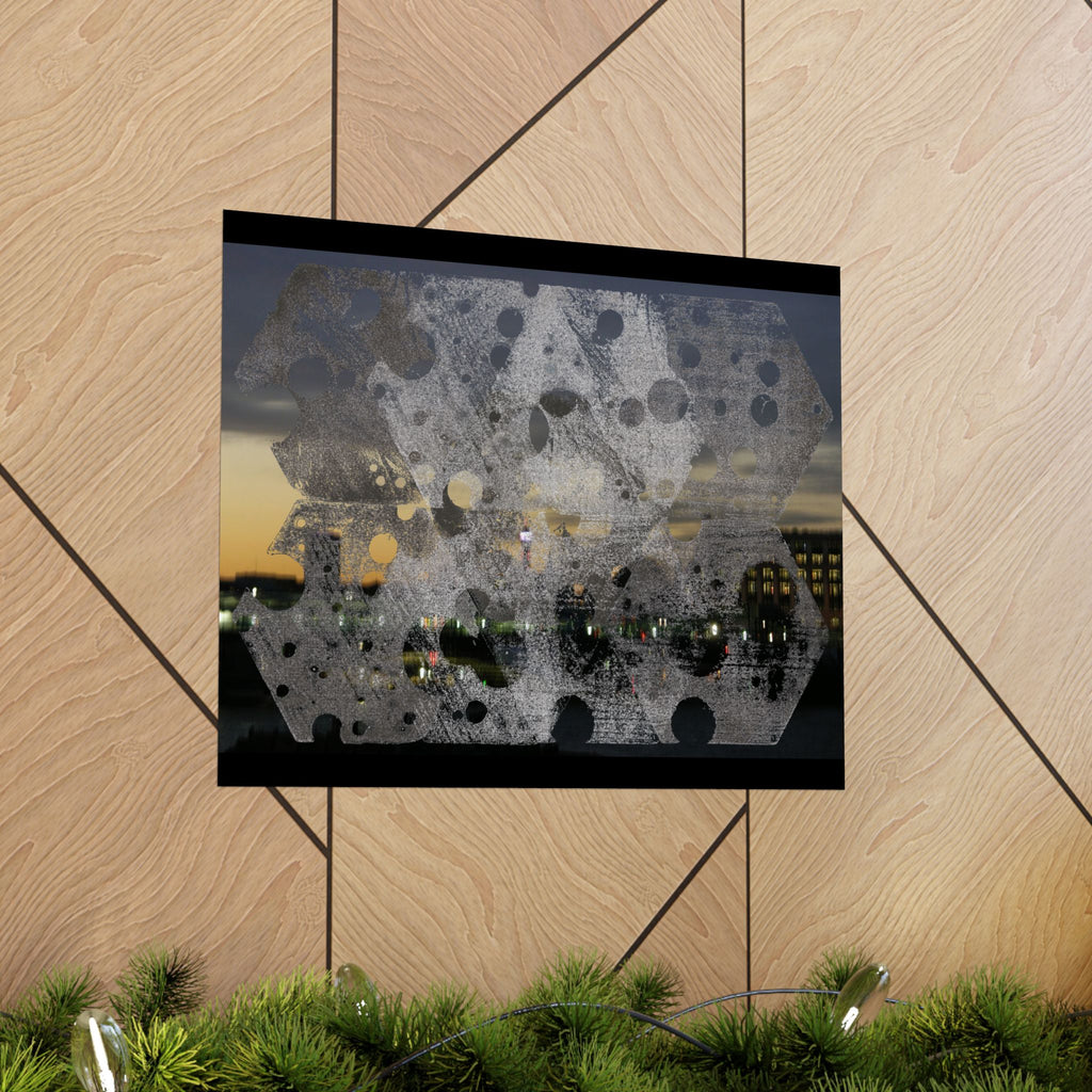 Abstract Urban Nightscape Poster — Matte Horizontal Art Print