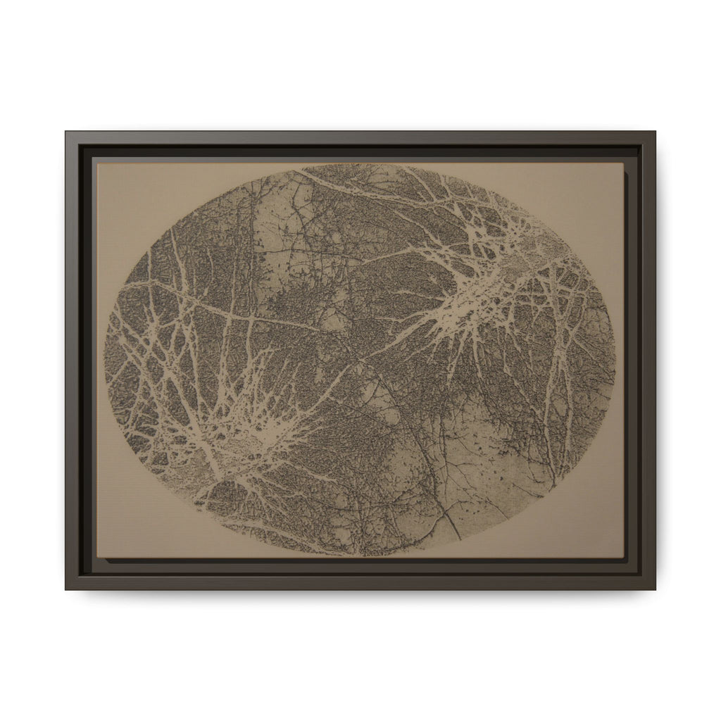 Framed Matte Canvas Art — Abstract Moonprint Landscape - no 34