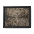 Framed Matte Canvas Art, no 12 — Twin Tree Wood-Carving Reproduction (Black & Sunbleached)