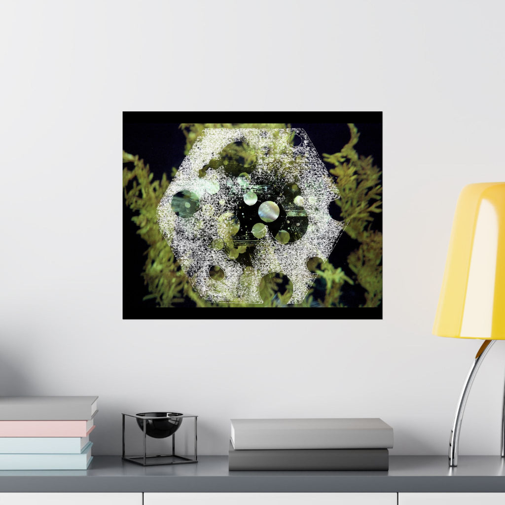 Abstract Green Bubble Matte Poster — Botanical Surreal Horizontal Wall Art