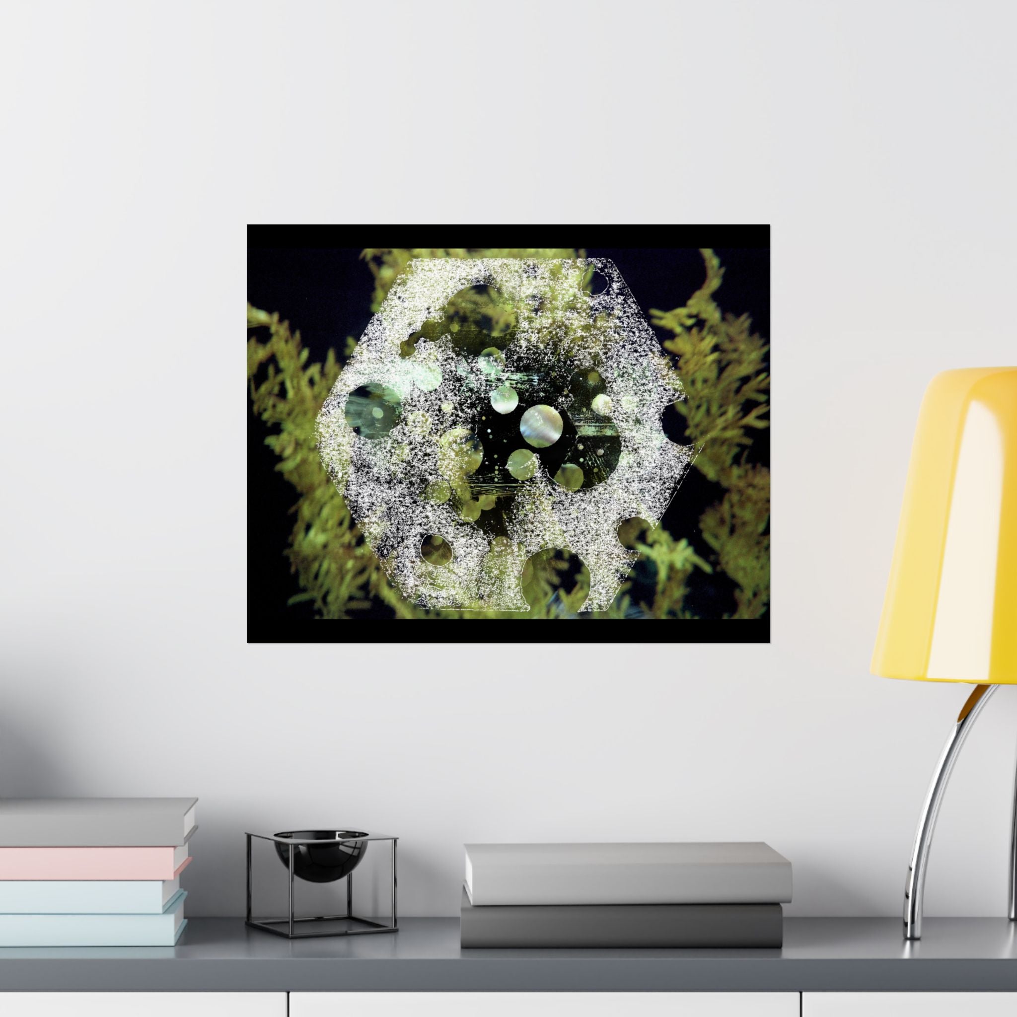 Abstract Green Bubble Matte Poster — Botanical Surreal Horizontal Wall Art