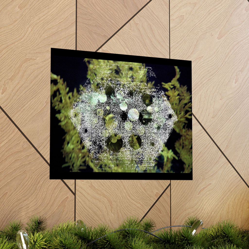 Matte Horizontal Poster — Abstract Marine Coral Hexagon Art