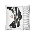 Abstract Zen Brushstroke Pillowcase — Minimalist Black & White Decorative Pillow
