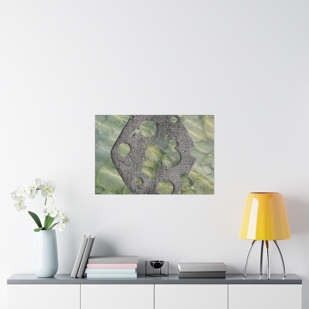 Abstract Seagrass & Stone Matte Horizontal Poster — Coastal Texture Wall Art