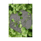 Abstract Moss Heart Poster — Botanical Green Wall Art