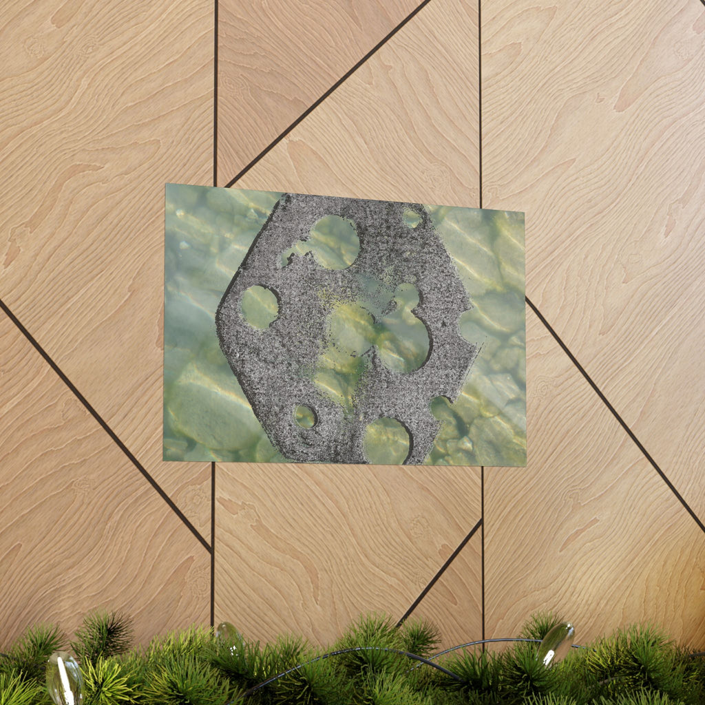 Abstract Seagrass & Stone Matte Horizontal Poster — Coastal Texture Wall Art