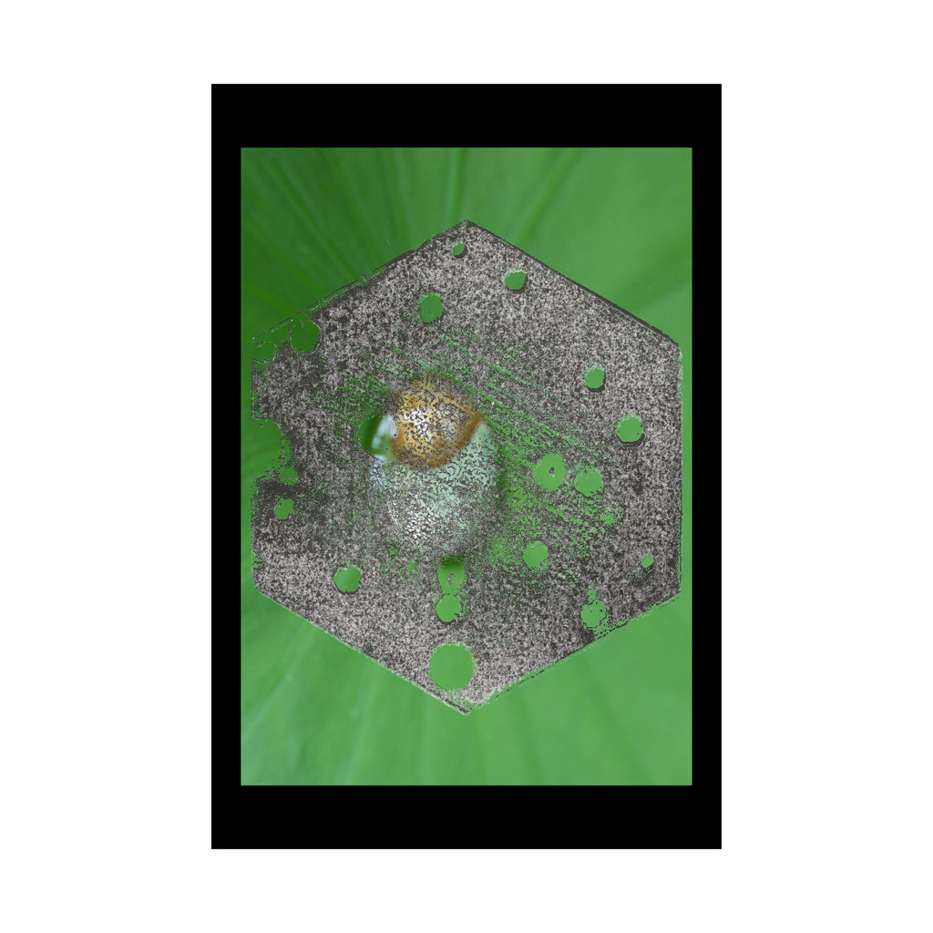 Hexagon Moss Orb Poster | Matte Vertical Botanical Wall Art