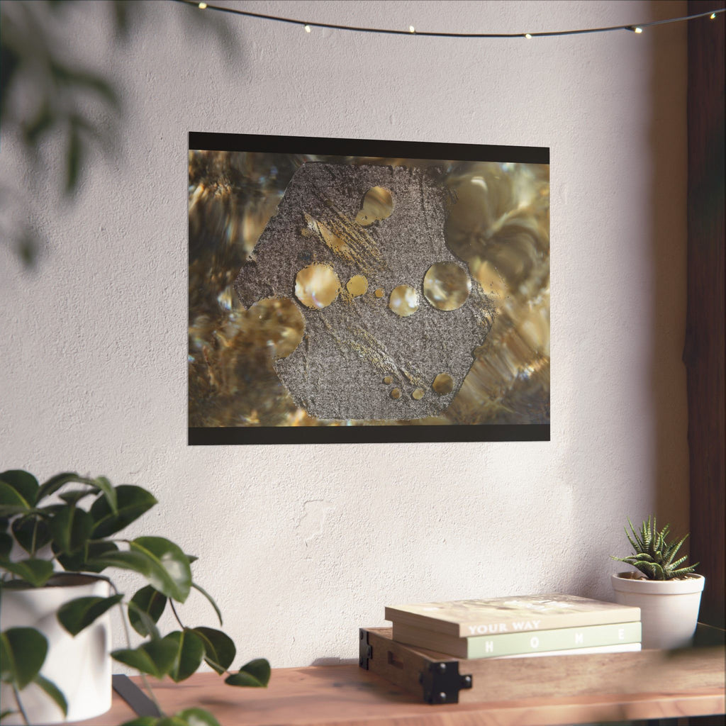 Matte horizontale poster — Abstracte muurdecoratie met water- en steentextuur 