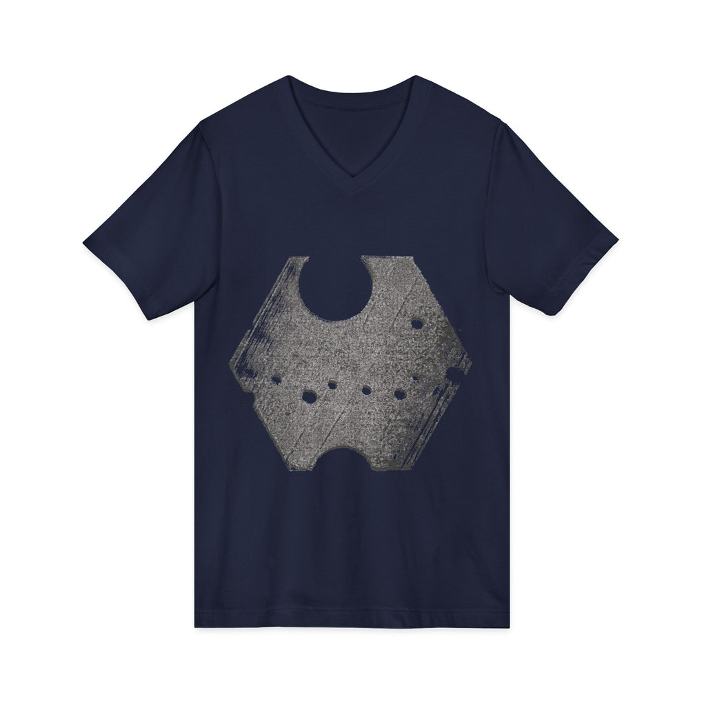 Hex Moon Graphic Tee Design Hex06— Distressed Space Cheese Vintage Astronomy V-Neck T-Shirt